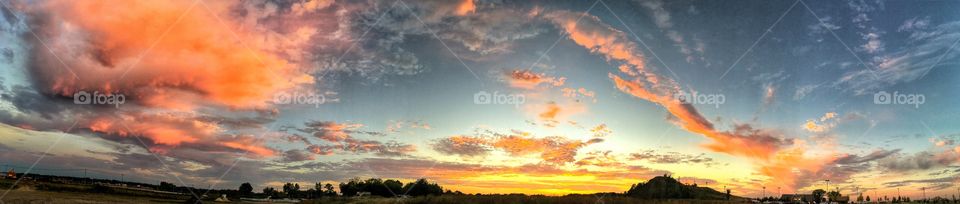 Dramatic sky with cloud at sunset