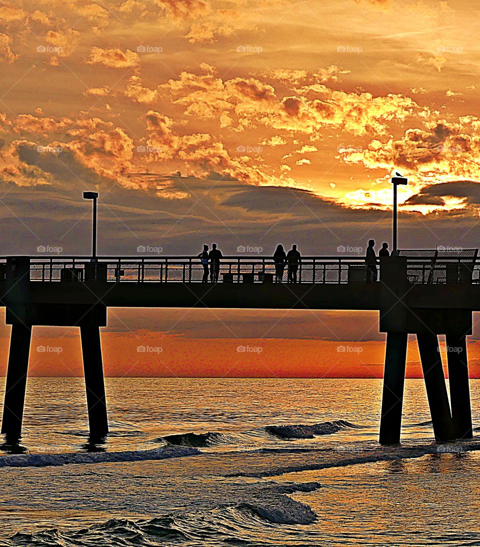 Sunset at the pier - Gulf of Mexico