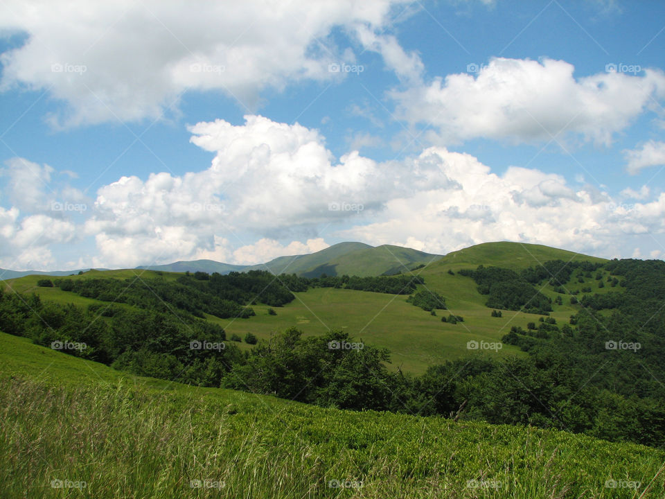 carpathian mountains view in ukraine