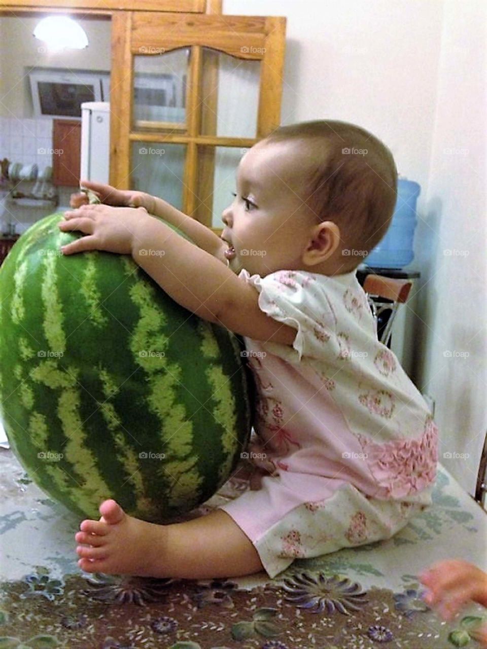 Baby and watermelon