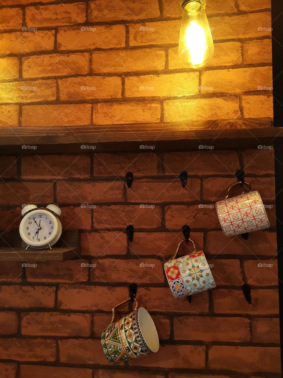 Corner and shelf to put coffee tools and cups