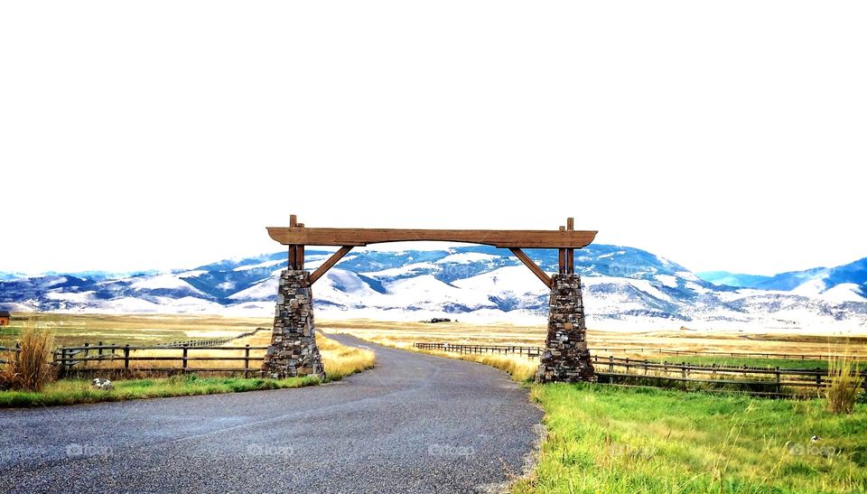 Gateway to Heaven. Found this beautiful gate on our road trip in Montana towards Chico Hot Springs and Yellowstone. It was beautiful.