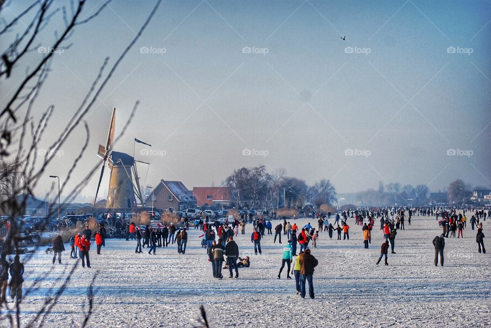 Ice skating in Holland