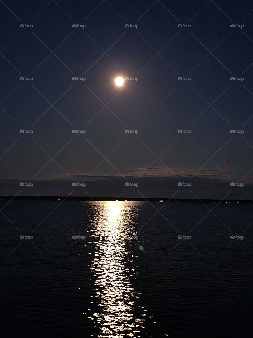 Moon over Mullett Lake