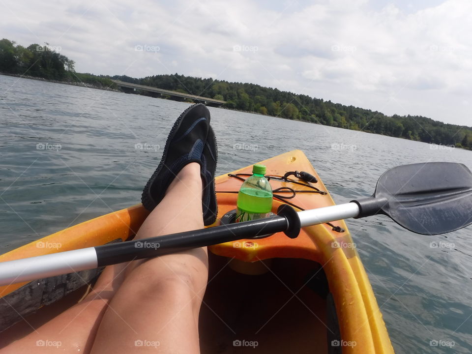 Kayaking and relaxing 