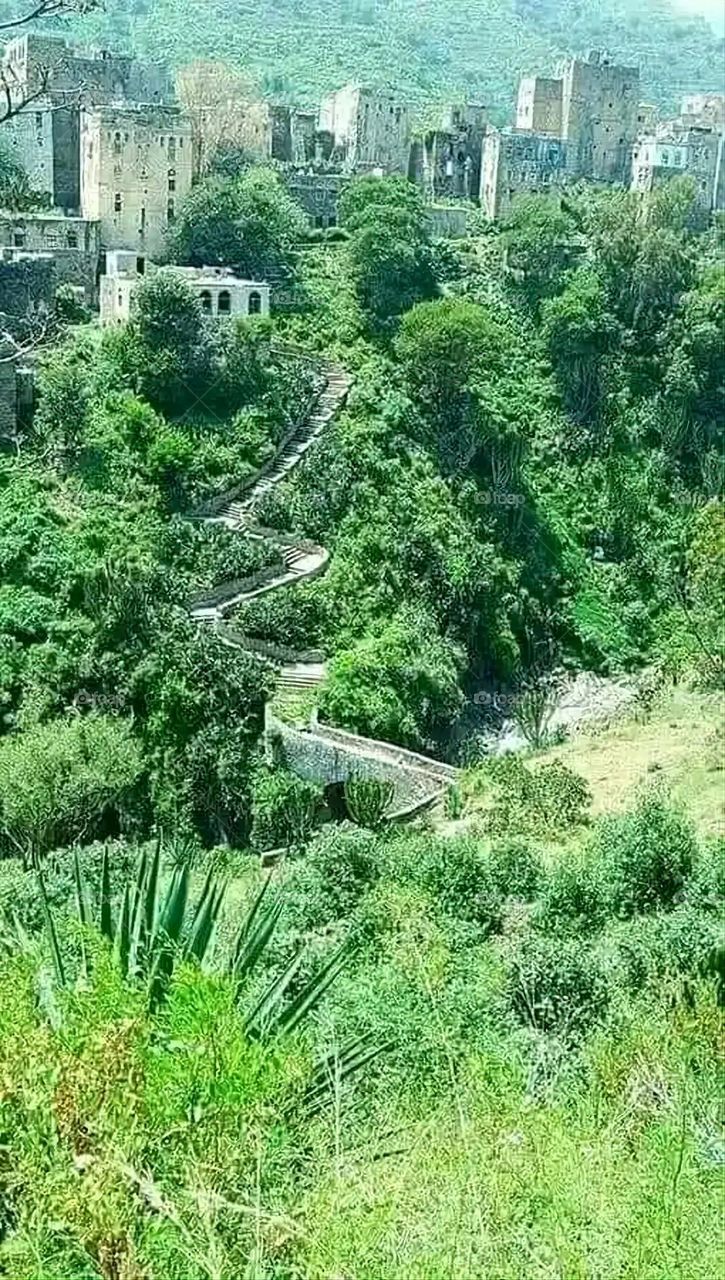 Glory be to God, the magnificent and picturesque view and the natural green trees are a view that is nothing more wonderful than it
