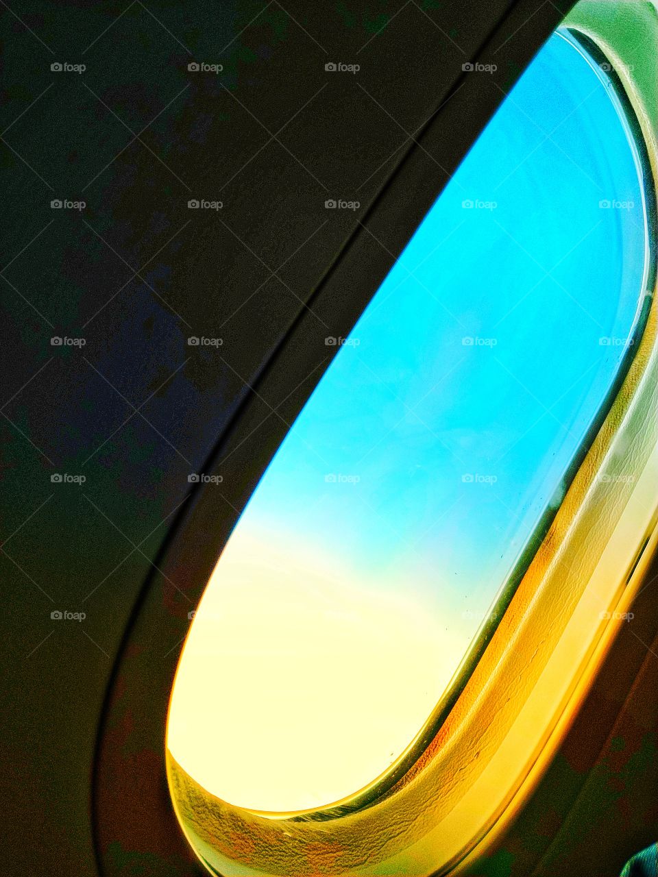 Airplane window view