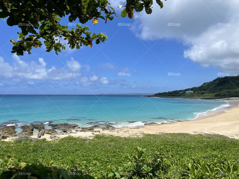 Beautiful blue sea on a hot summer day 