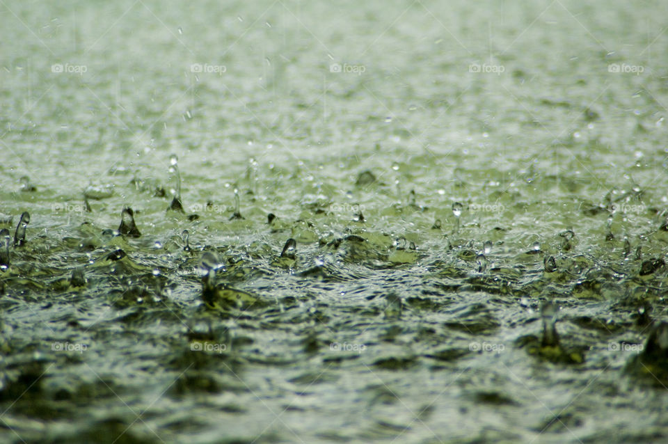green water rain drops by bushler14