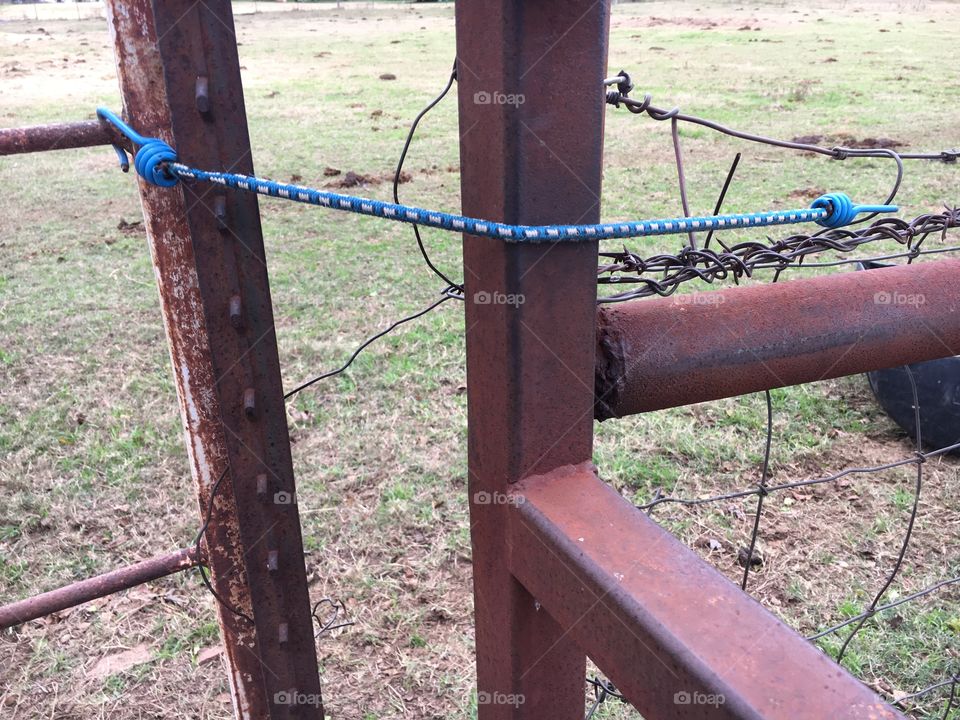 Red neck gate latch. 