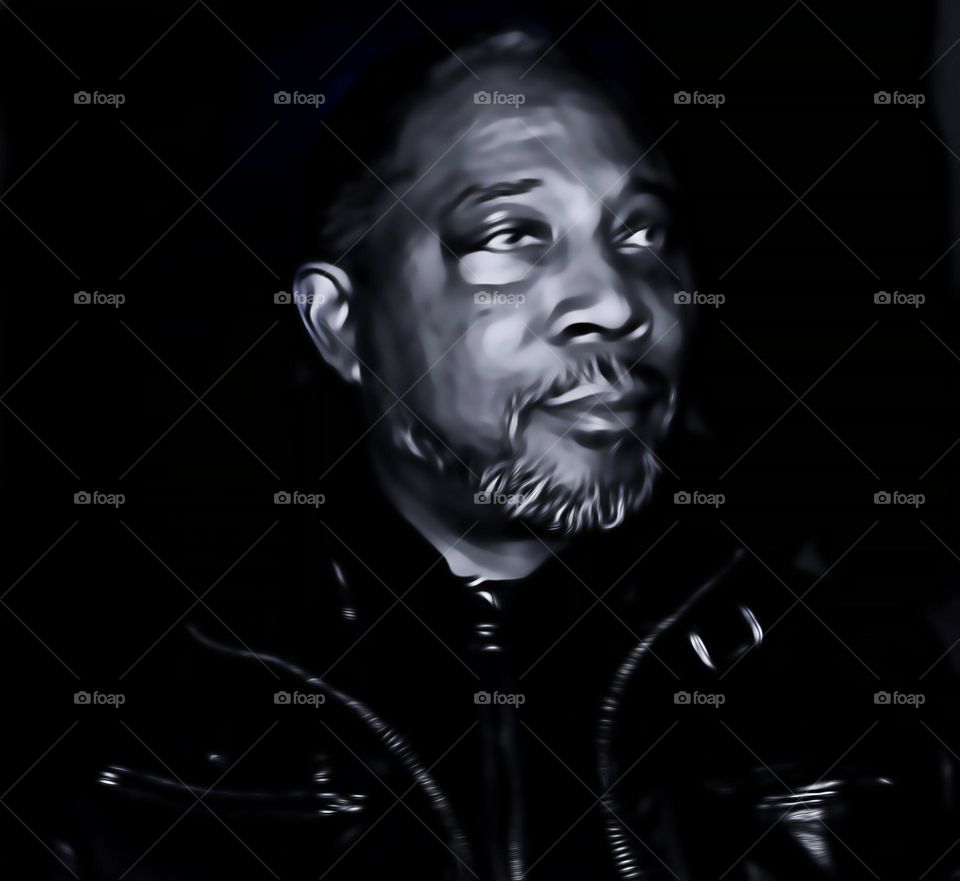 Digital black-and-white artwork made in my home studio