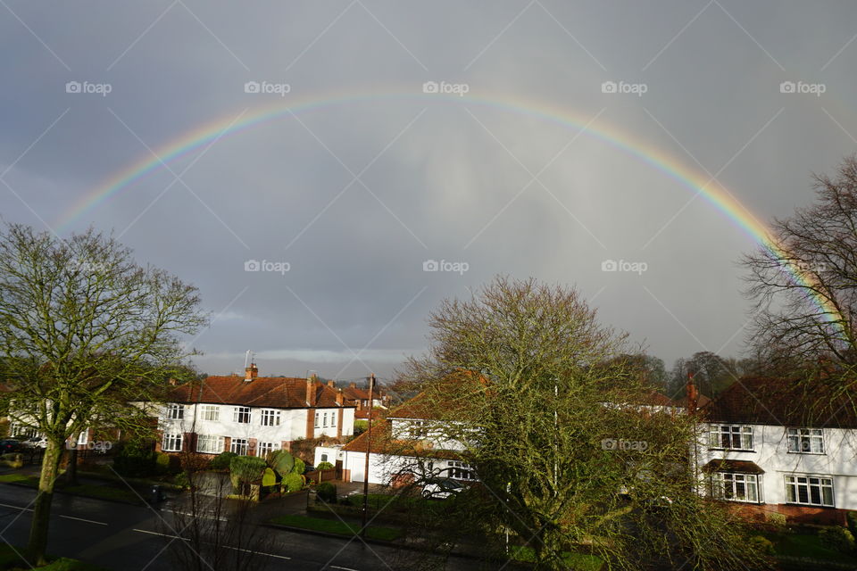 Rainbow over rooftops 