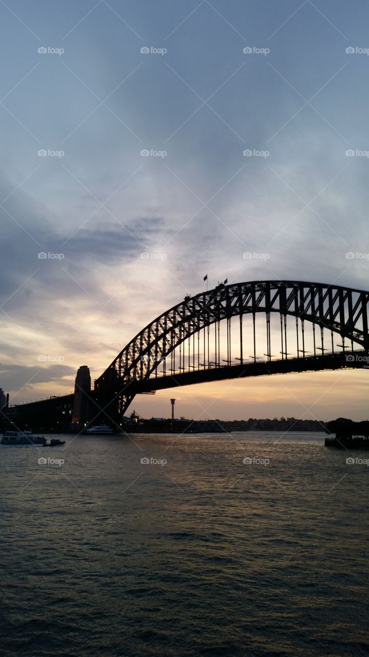 Sydney Harbour Bridge sunset