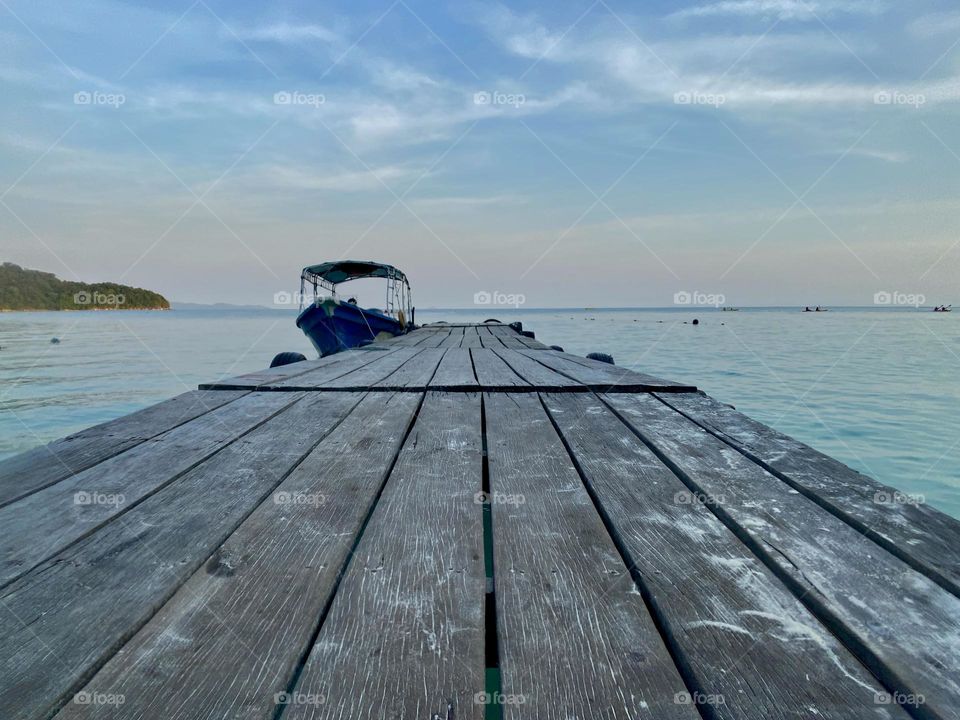 A small wooden jetty for the passage of tourists from the boat to the land.