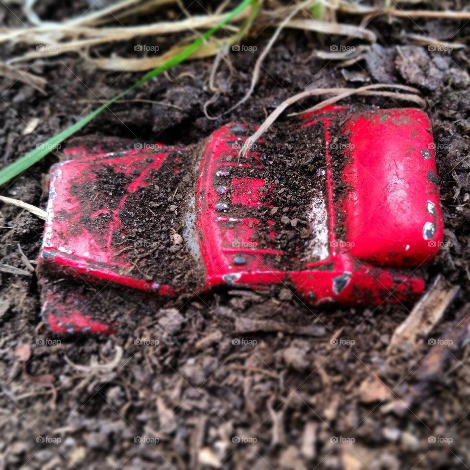 a metal toy found in the yard