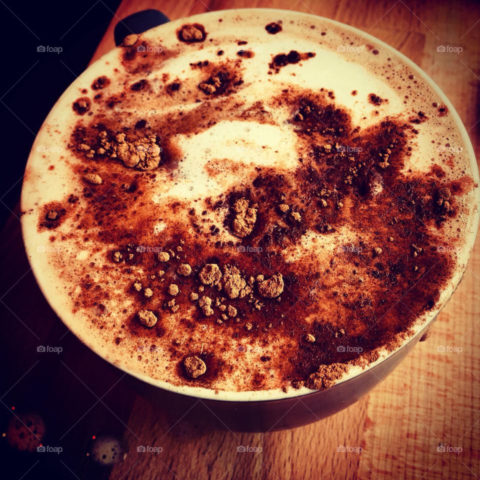 Chai Latte In A Coffeehouse In England, Food Photography 