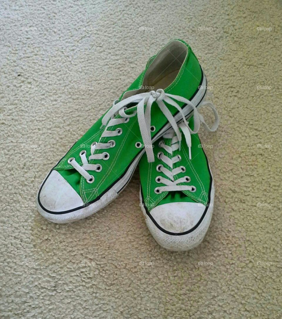 Light Green Chucks. Gently worn light green Converse. 