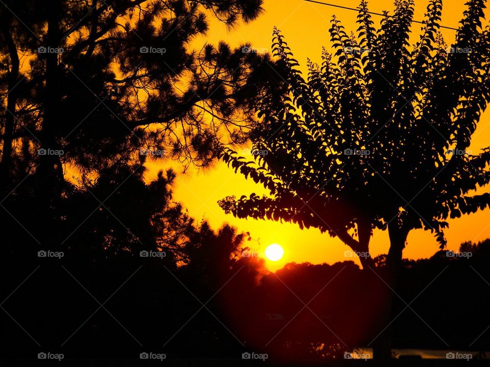 Sunset over Toms Bayou. Sunset over Toms bayou