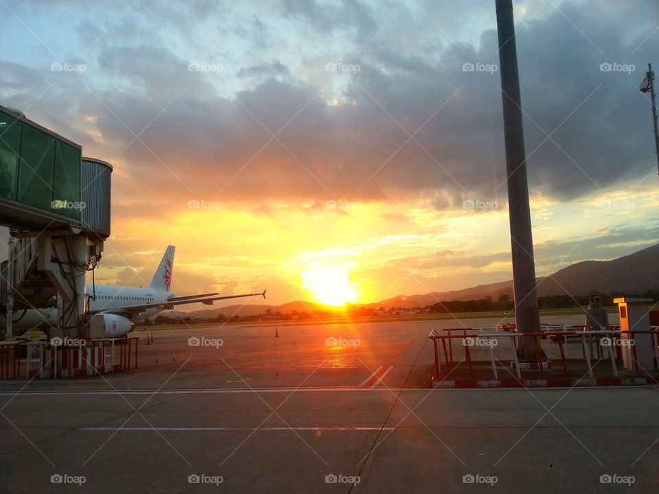 Sunset at Chiang Mai Airport