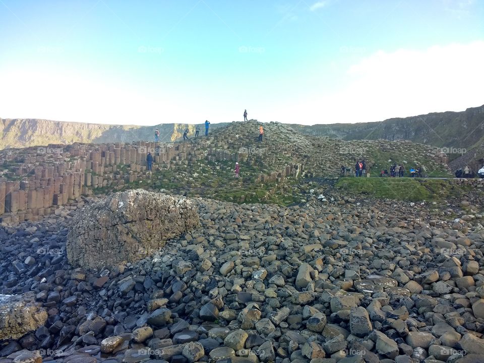 The Giants Causeway in a cold crisp Northern Irish morning. 