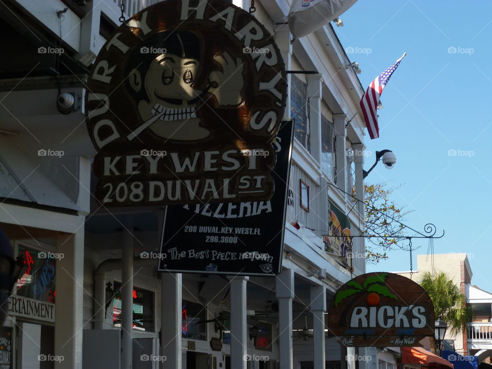 watering holes. Bars on Duval St in Key West, FL. January 2013