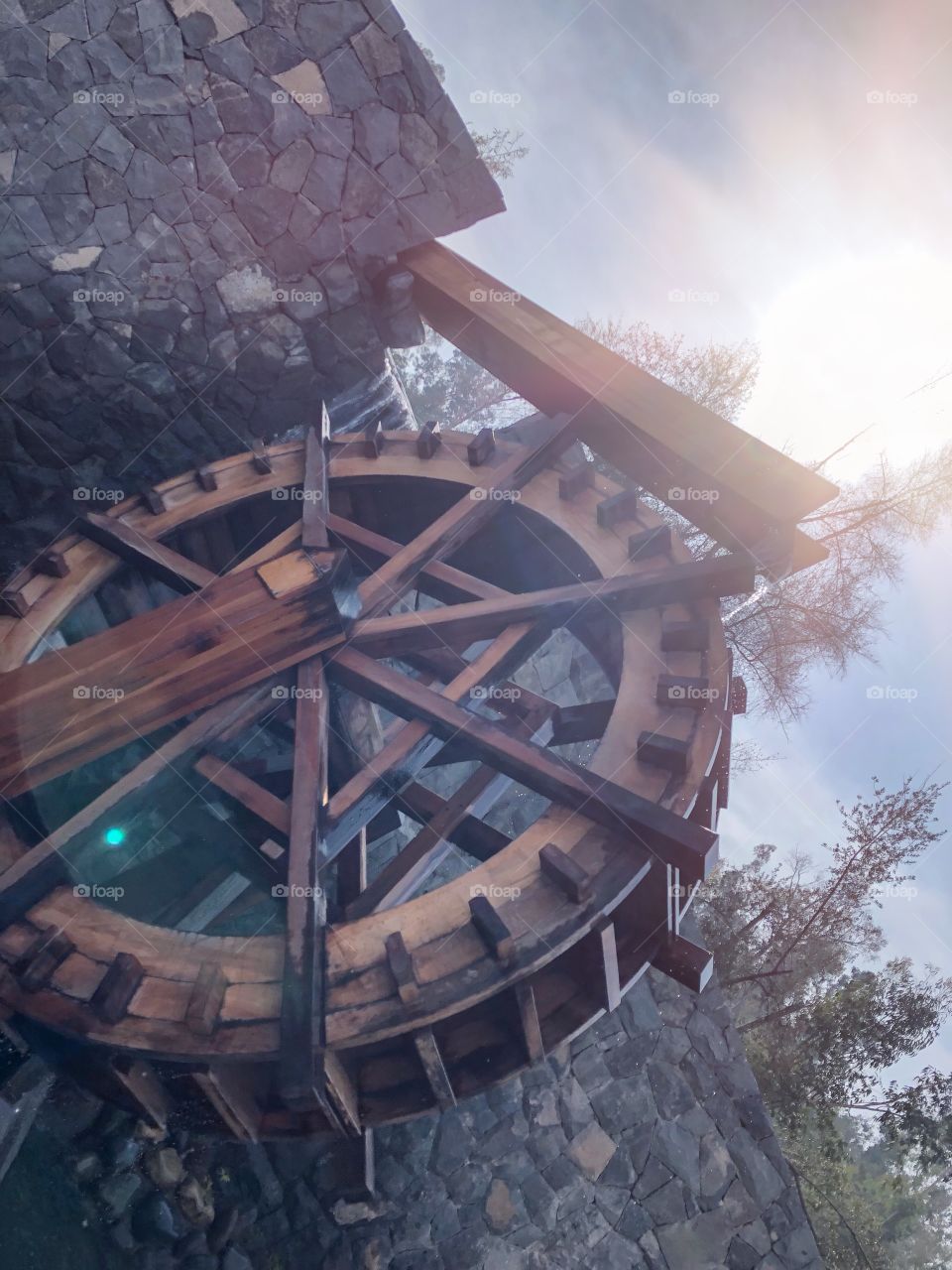 wooden water wheel, water Mill, rustic 