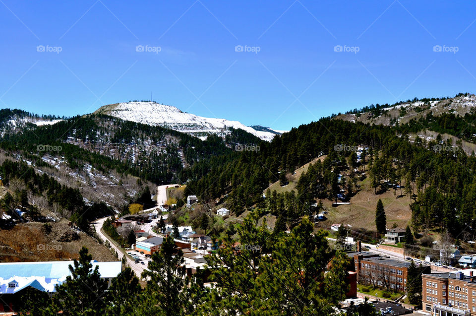 mountain trees town black hills by refocusphoto