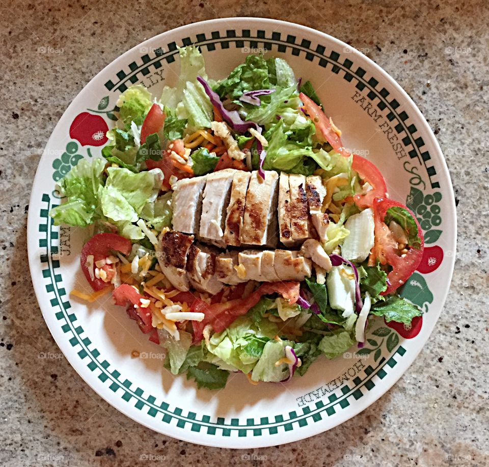 Grilled chicken salad. Grilled chicken salad