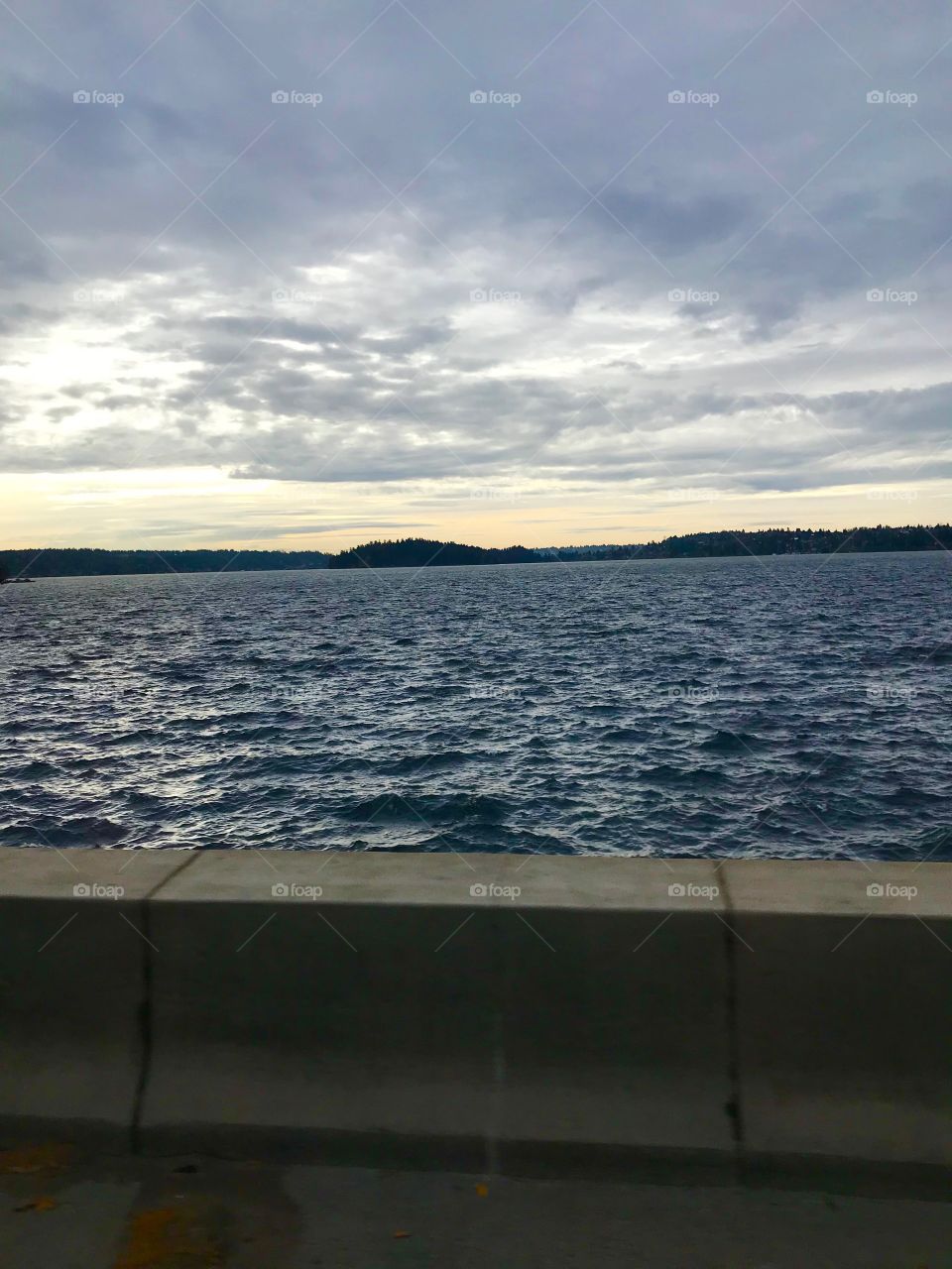 The floating I-90 bridge leading into Seattle.