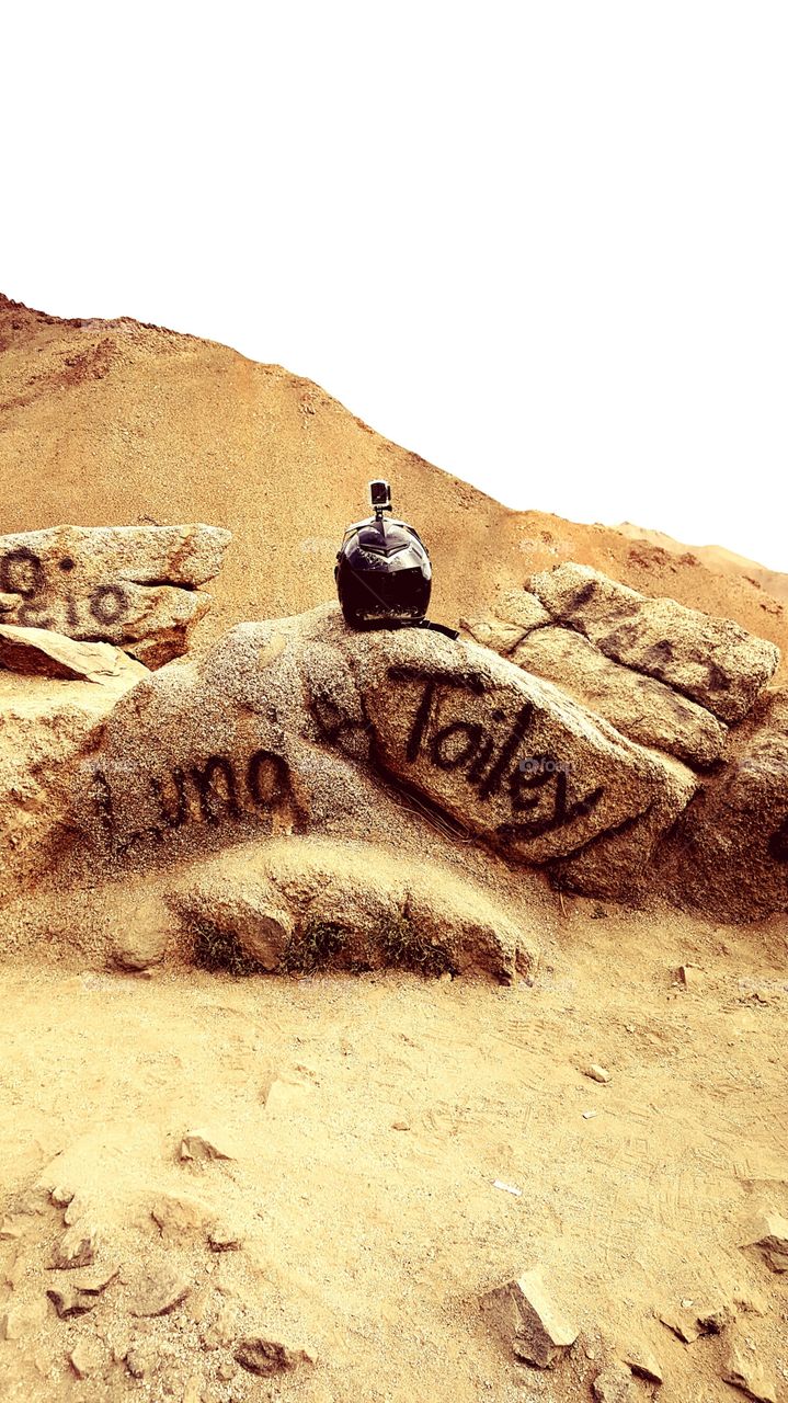 Helmet On Rocks