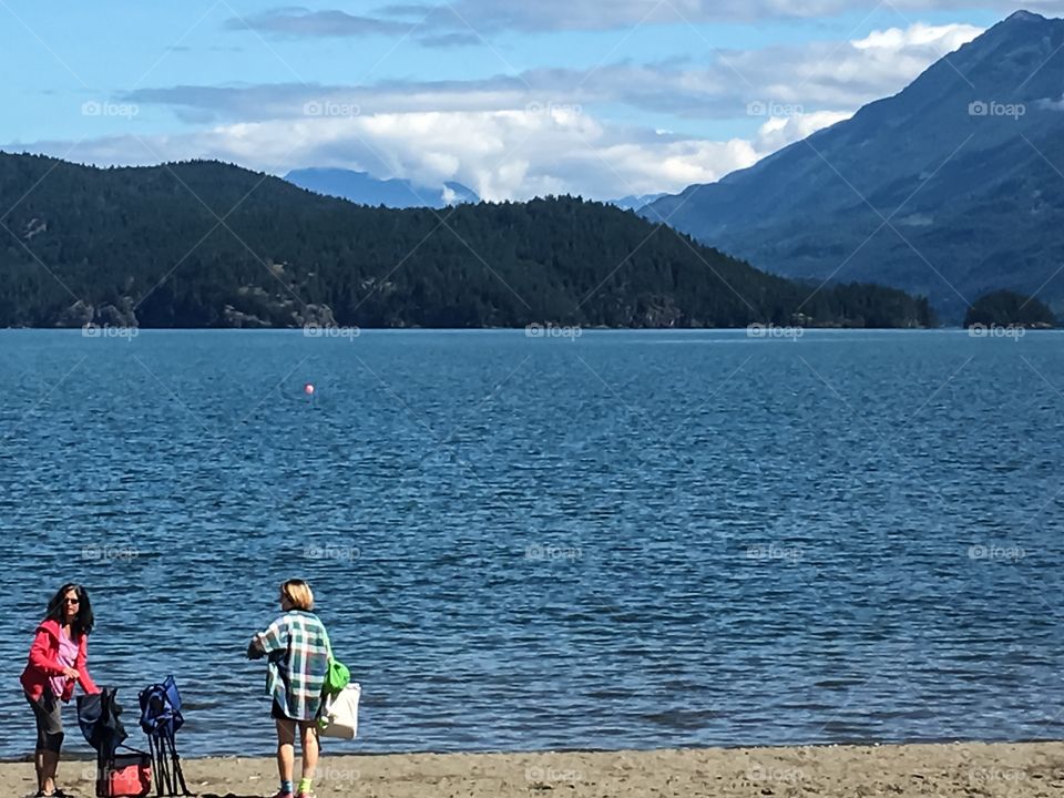 People
Setting up chairs at the lake