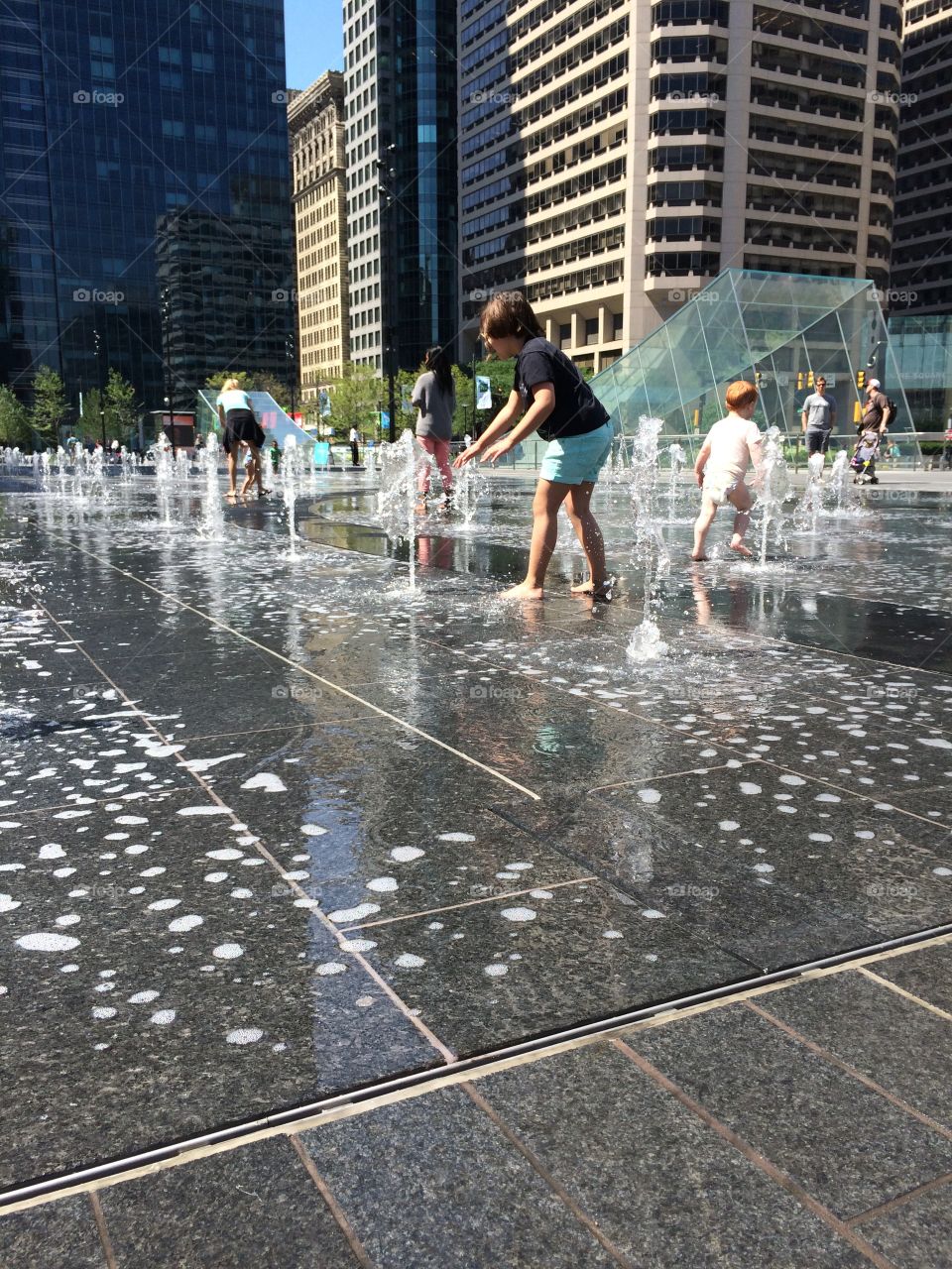 Summer and fountains.