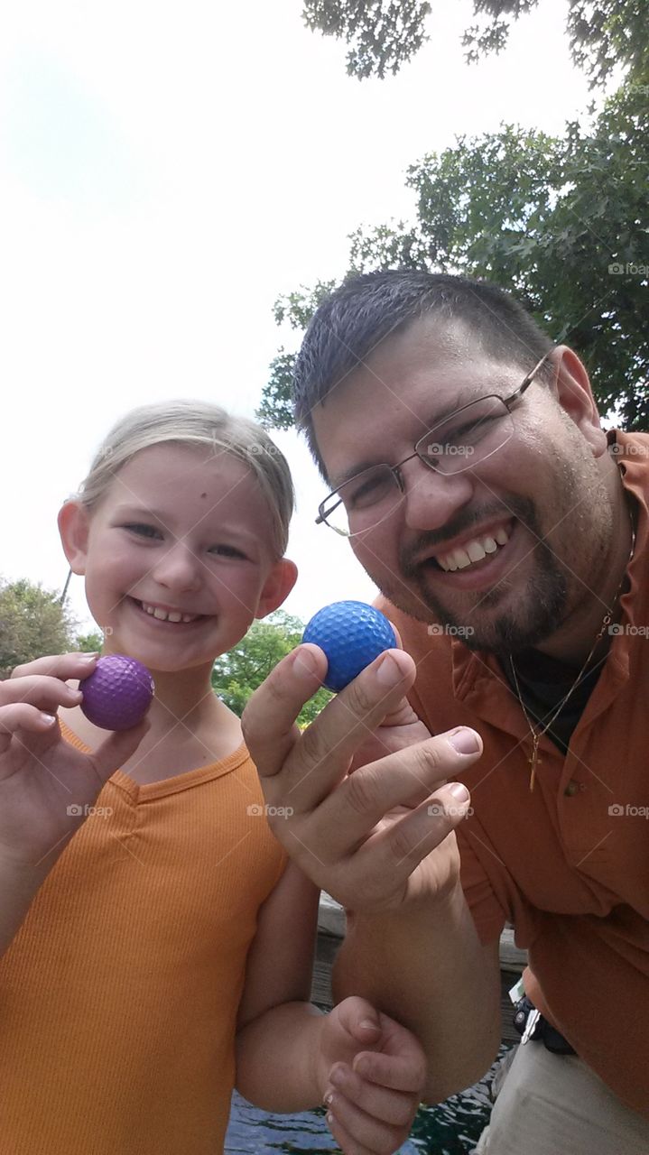 Daddy and Daughter Minigolf. My daughter and I taking a pic at the Minigolf course during Maddie and Daddy day.