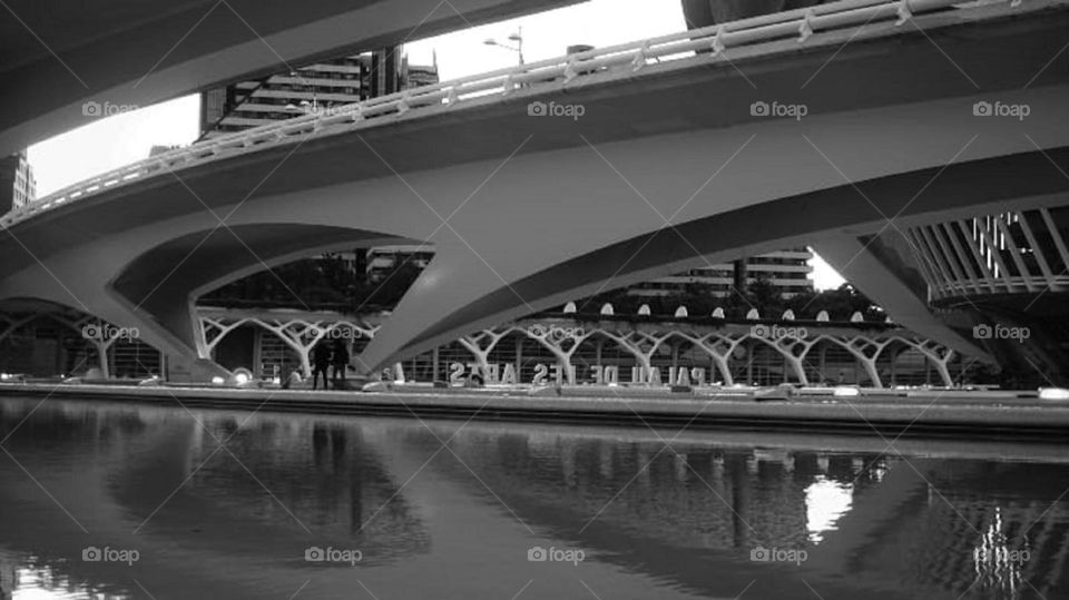 Construction#art#reflect#lake#bridge