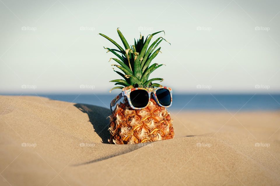 pineapple take his sunbath