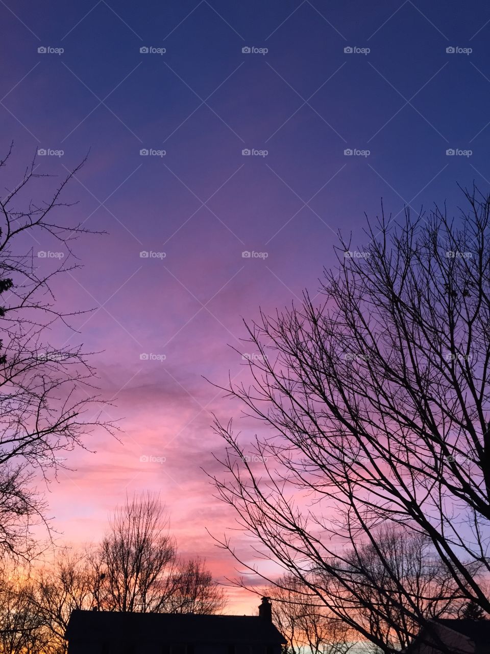 Suburban sunset. As seen from my home