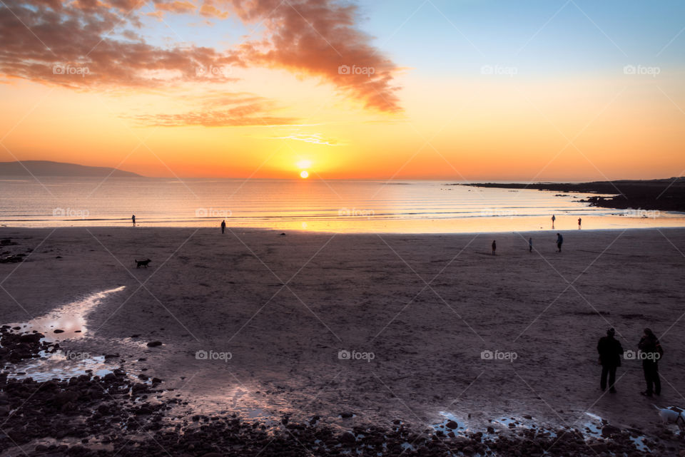 Sunset at Silverstrand beach, Galway, Ireland