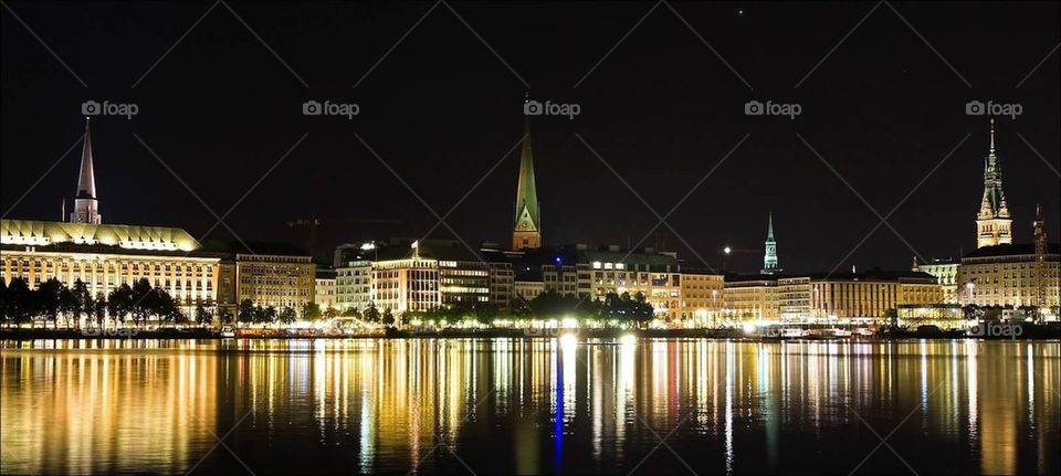 Hamburg at night