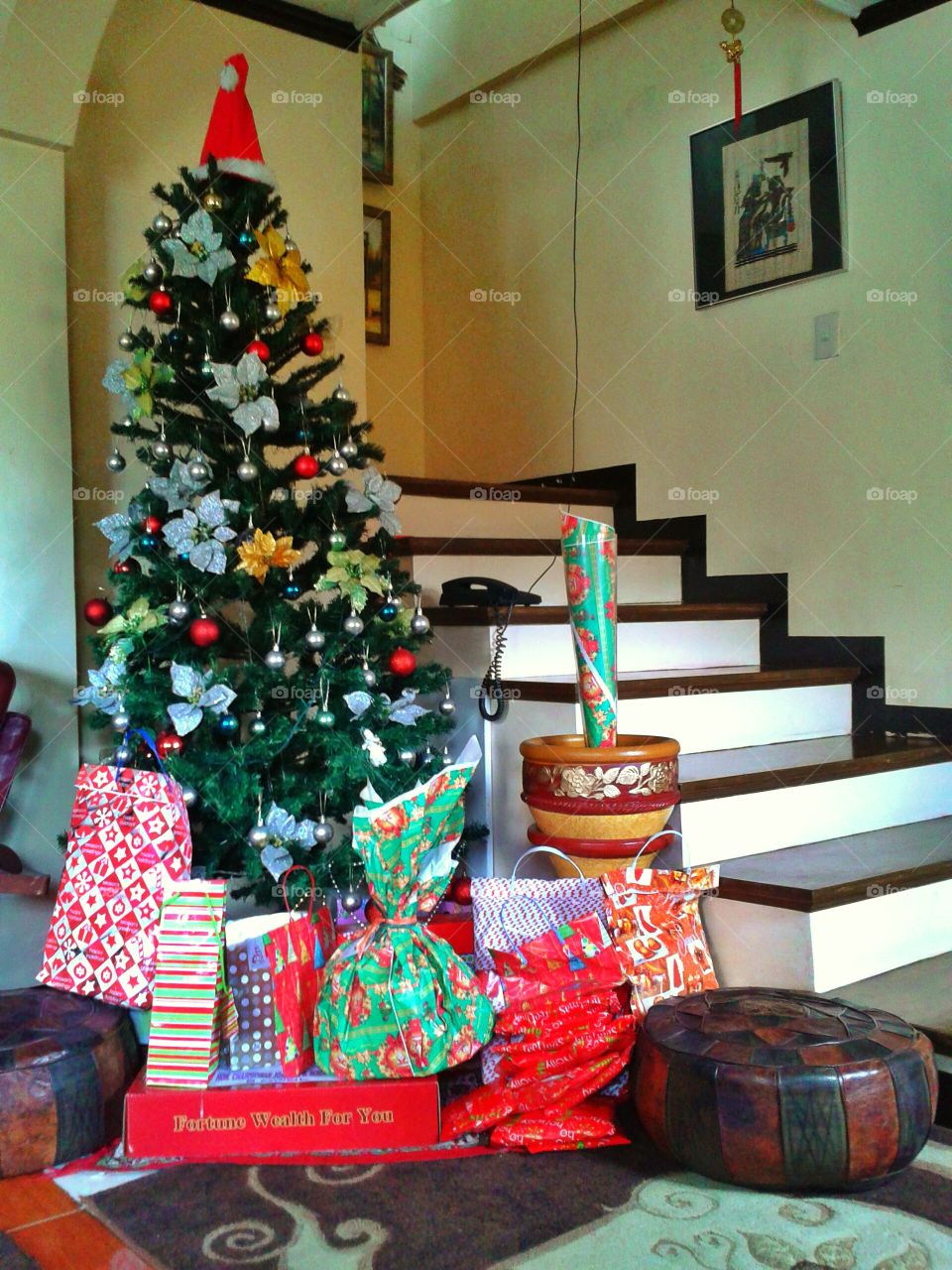 christmas at home. christmas tree at home