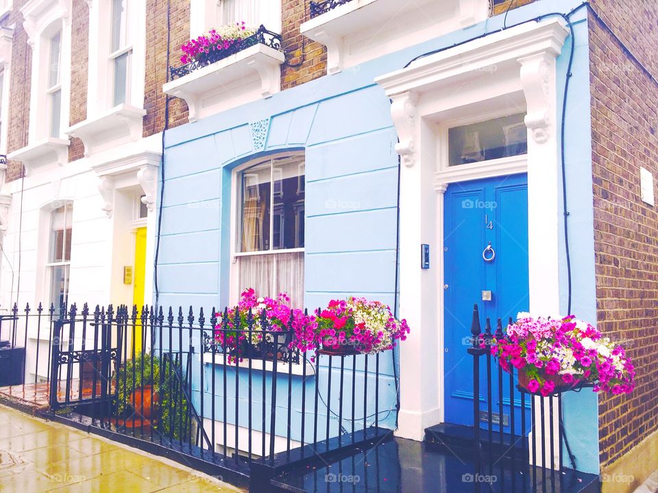 Colorful house in London, England.