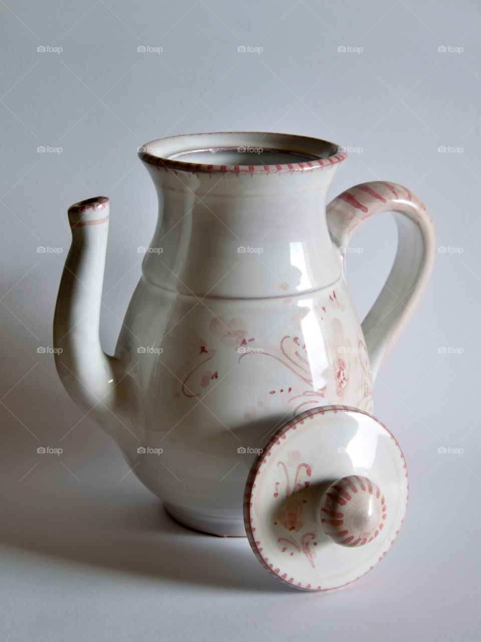 Empty ceramic teapot