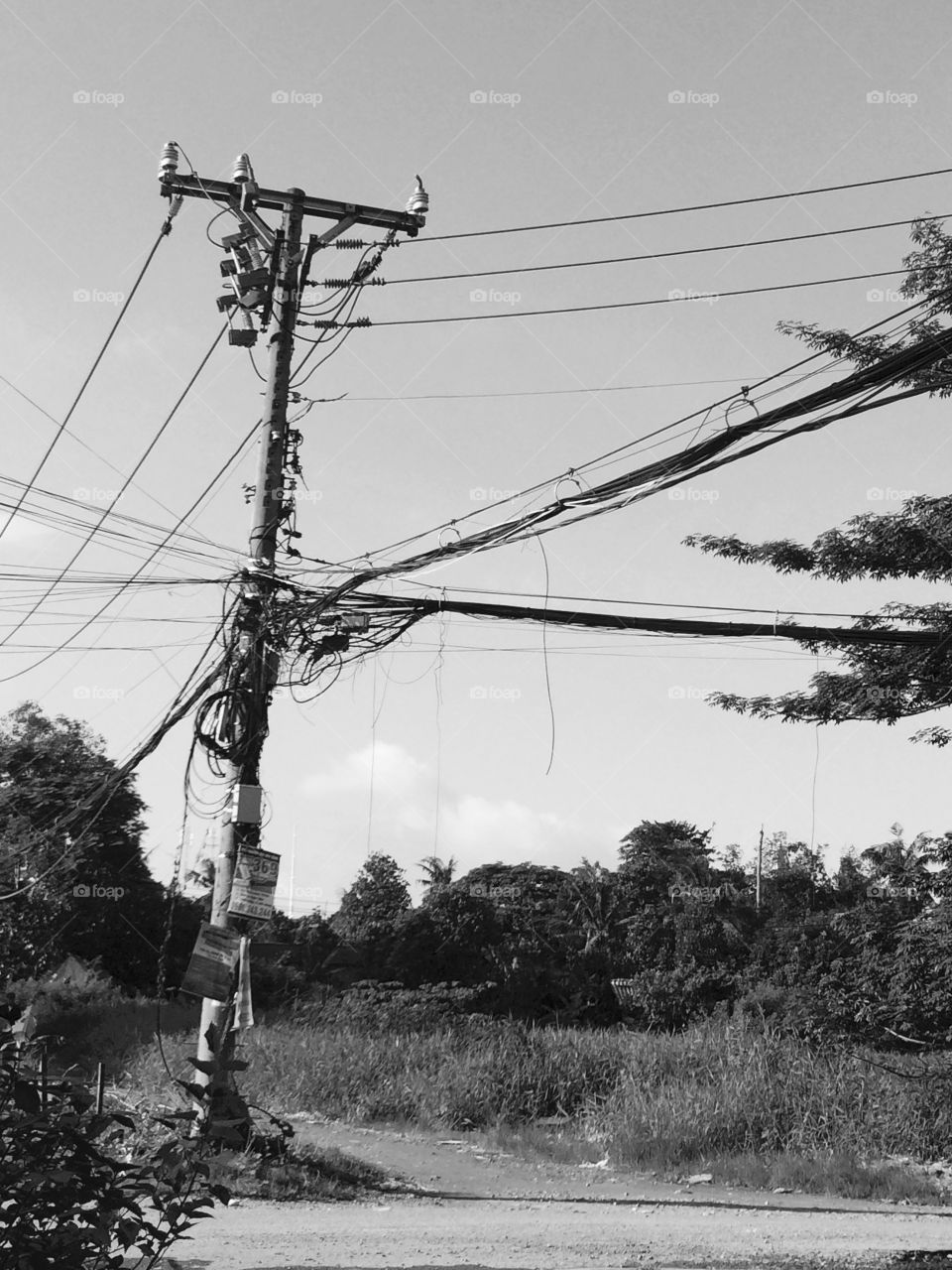 View of electricity pylon