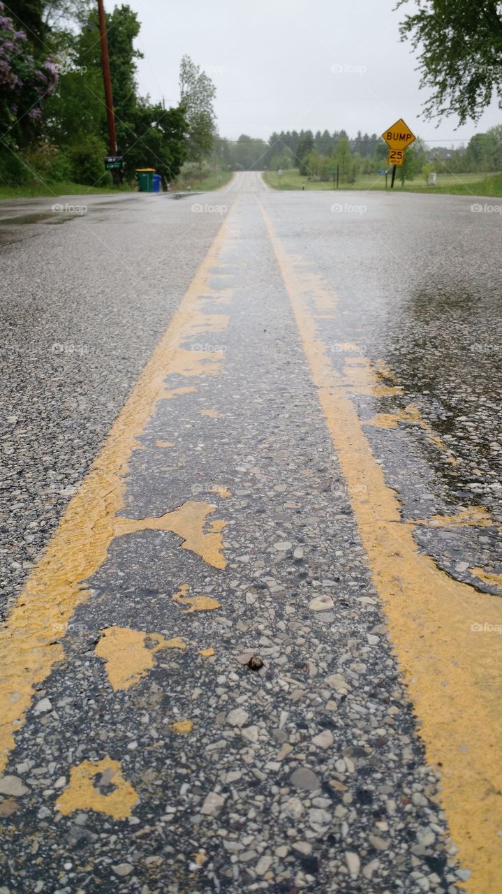 random rainy road