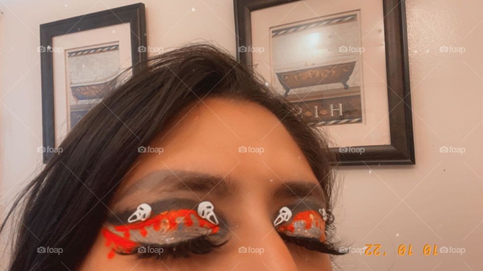 Ghost face inspired makeup for Halloween