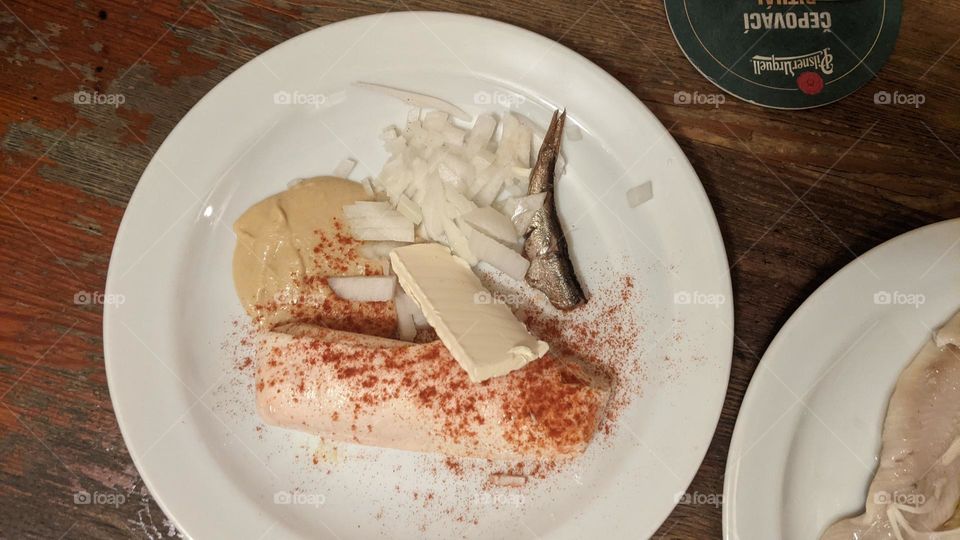 A traditional snack in local beer bars: Beer cheese.