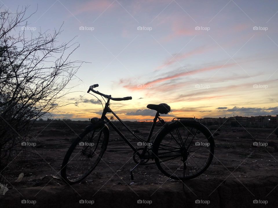 My bicycle against the magic sunset.