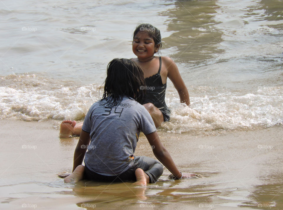 Enjoying the summer in the sea beach