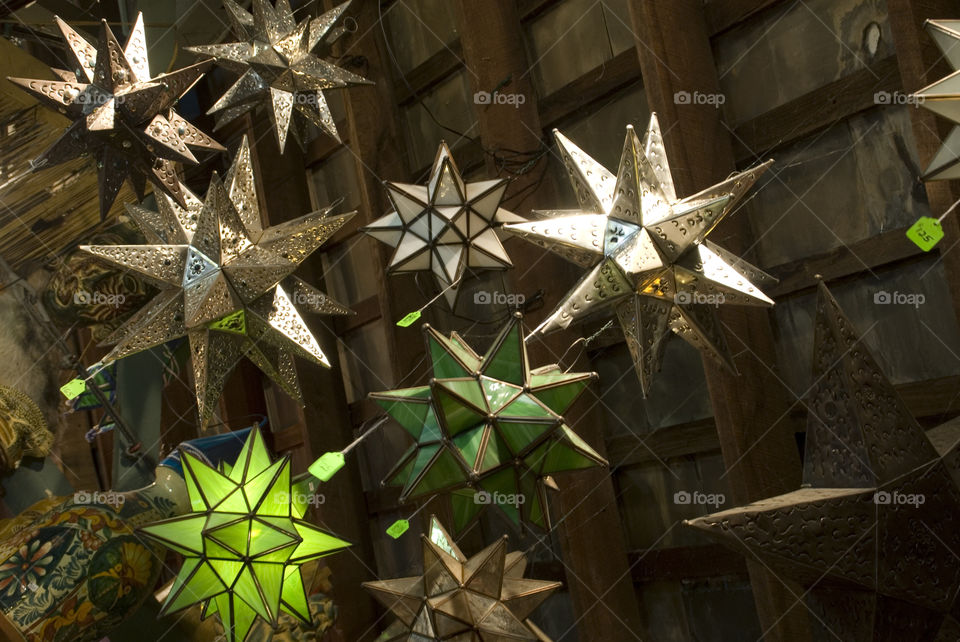 Green color story; pop of color and hanging lanterns
