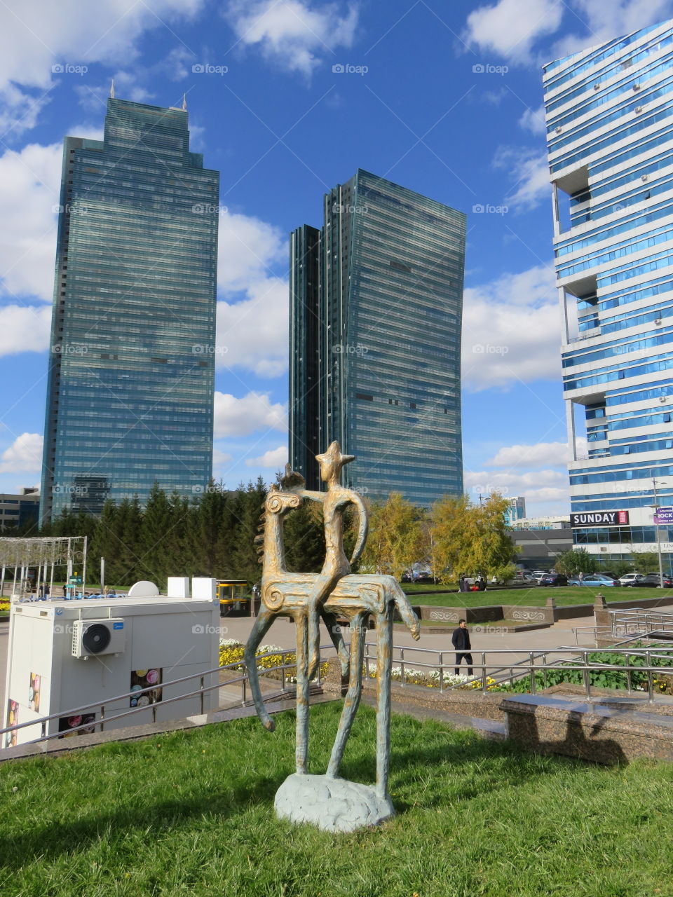 Astana statue of horseman in Central Park