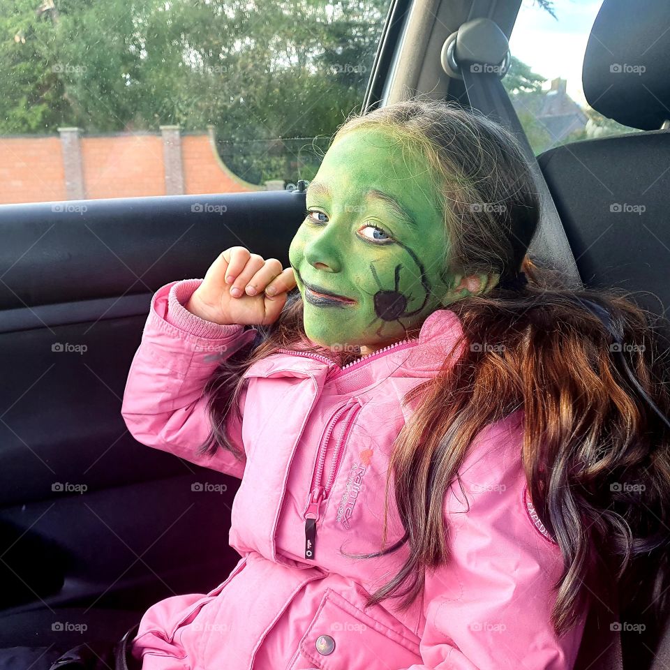 On the way to Halloween party! zombie